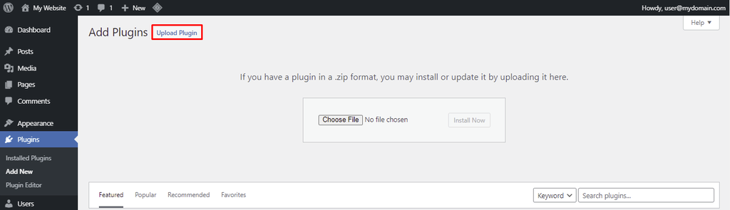 Upload the plugin