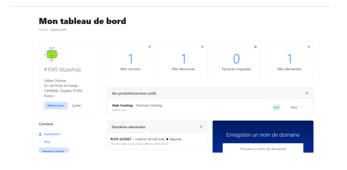 Access your client area
