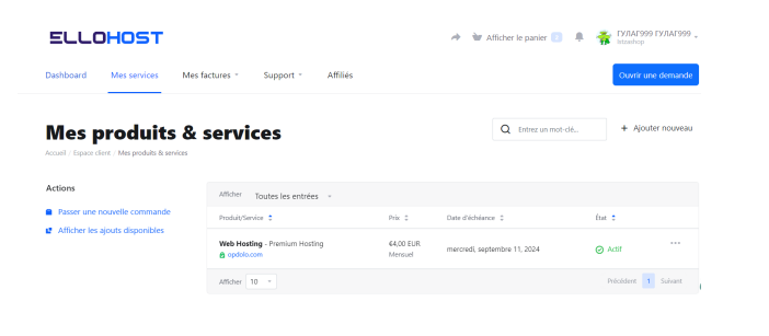 Click on My Services